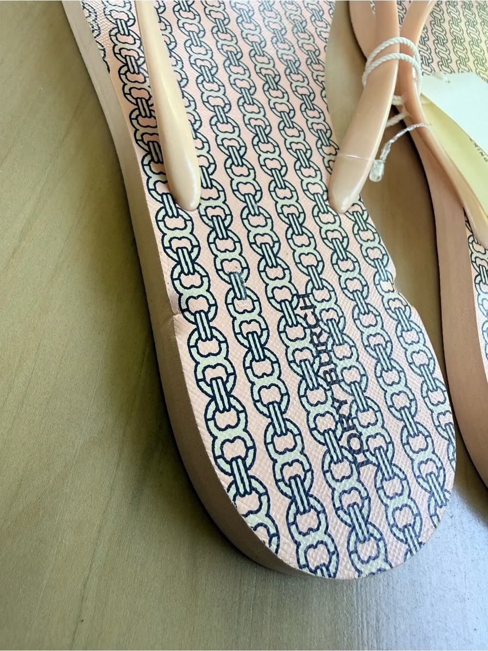 Tory Burch Gemini Link Flip Flops Pearl Blush Pink 11 NWT
